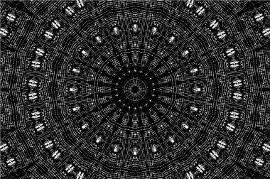 Siyah ve beyaz süslemeli arka plan. Mandala deseni.