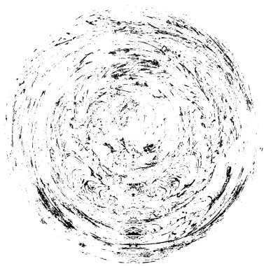 Beyaz zemin üzerindeki soyut grunge çemberi, yaratıcı siyah beyaz desen, mürekkep dokusu