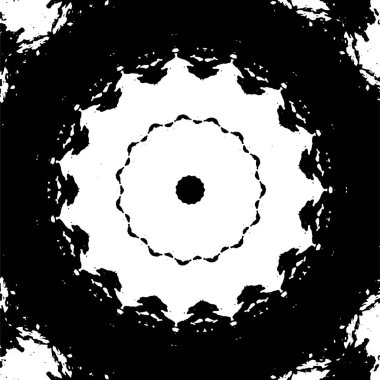 Kaleydoskopik süslemeli siyah beyaz arkaplan