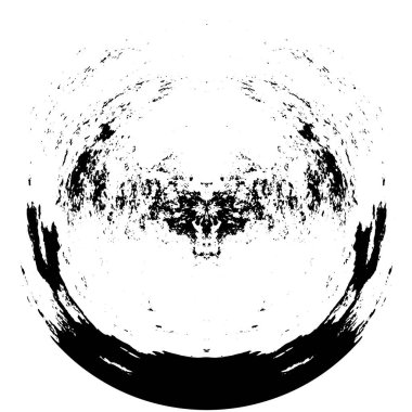 Beyaz zemin üzerindeki soyut grunge çemberi, eski püskü boya dokusu, vektör illüstrasyonu