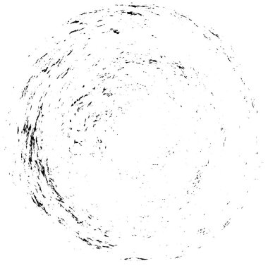 Beyaz zemin üzerindeki soyut grunge çemberi, eski püskü boya dokusu, vektör illüstrasyonu