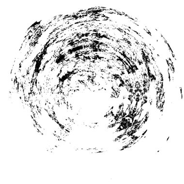 Beyaz zemin üzerindeki soyut grunge çemberi, eski püskü boya dokusu, vektör illüstrasyonu