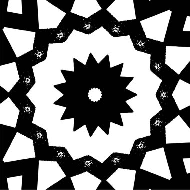 Kaleydoskopik desenli siyah ve beyaz süs arkaplanı
