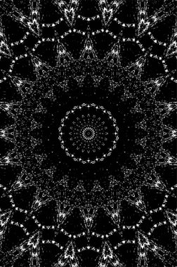 Siyah ve beyaz süslemeli arka plan. Mandala deseni.