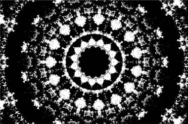 Kaleydoskopik desenli siyah ve beyaz süs arkaplanı