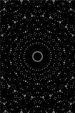 Kaleydoskopik desenli siyah ve beyaz süs arkaplanı