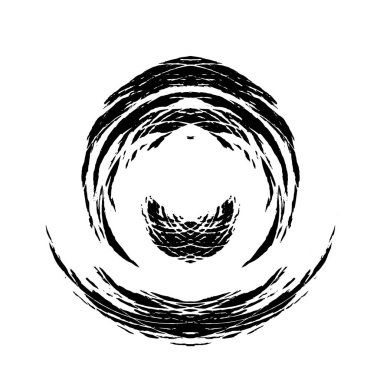 Fırçalanmış Radikal Soyut Tehlike Dokusu, Siyah ve Beyaz 