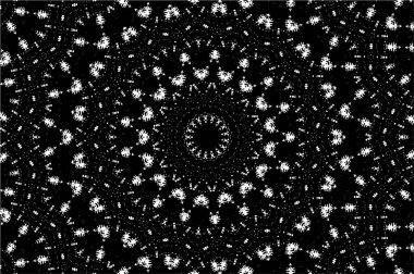 Mandala deseni. Süslü siyah beyaz arkaplan. 