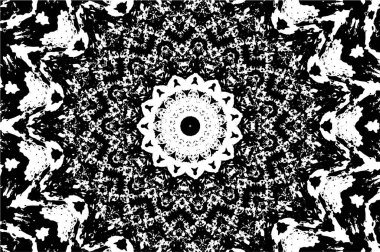 Siyah ve beyaz süslemeli arka plan. Mandala deseni.