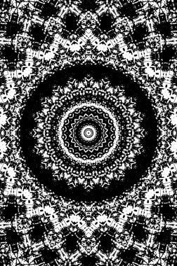 Siyah ve beyaz süslemeli arka plan. Mandala deseni.