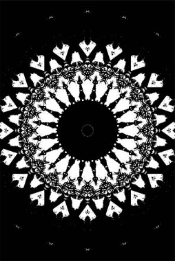 Siyah ve beyaz süslemeli arka plan. Mandala deseni.
