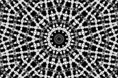 Mandala deseni. Süslü siyah beyaz arkaplan. 