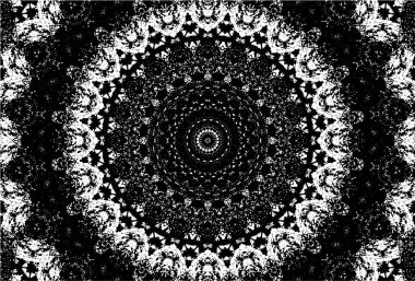 Siyah ve beyaz süslemeli arka plan. Mandala deseni.