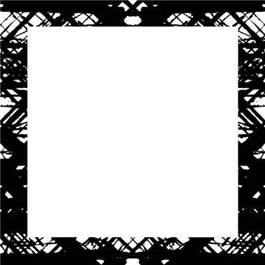 Beyaz arkaplanda siyah grunge tarzı çerçeve.