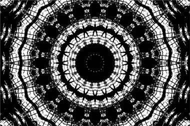 Siyah ve beyaz süslemeli arka plan. Mandala deseni.