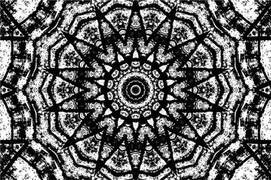 Mandala deseni. Süslü siyah beyaz arkaplan. 