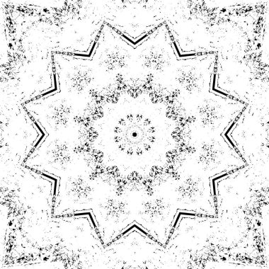 Kaleydoskopik desenli siyah ve beyaz süs arkaplanı