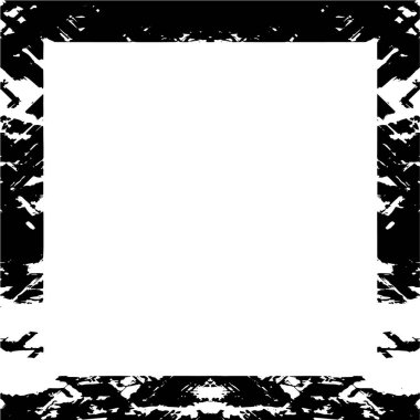 Beyaz arkaplanda siyah grunge tarzı çerçeve.