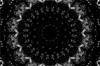 Mandala deseni. Süslü siyah beyaz arkaplan. 