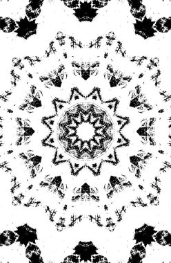 Kaleydoskopik desenli siyah ve beyaz süs arkaplanı