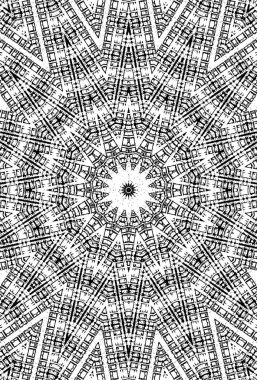 Siyah ve beyaz süslemeli arka plan. Mandala deseni.