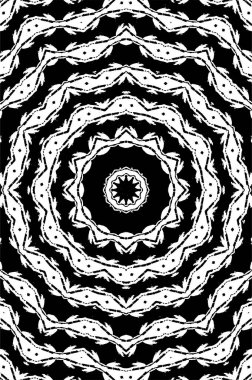 Siyah ve beyaz süslemeli arka plan. Mandala deseni.
