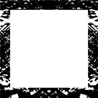 Beyaz arkaplanda siyah grunge tarzı çerçeve.