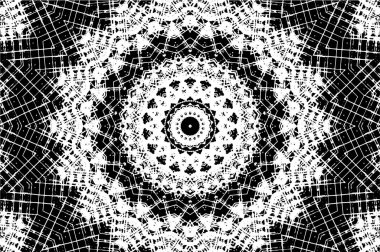 Siyah ve beyaz süslemeli arka plan. Mandala deseni.