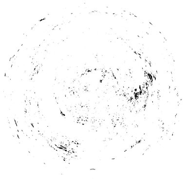 Soyut yuvarlak desenli eski boyalar ve alçı çatlaklar, siyah ve beyaz. 