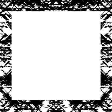 Beyaz arkaplanda siyah grunge tarzı çerçeve.