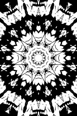 Kaleydoskopik desenli siyah ve beyaz süs arkaplanı