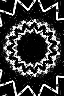 Siyah ve beyaz süslemeli arka plan. Mandala deseni.