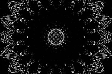 Siyah ve beyaz süslemeli arka plan. Mandala deseni.