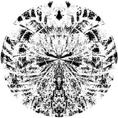 Beyaz arkaplanda soyut siyah yuvarlak şekil  