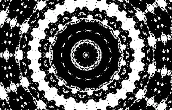 Kaleidoscopic Ornamental Black White Background — Stock Vector