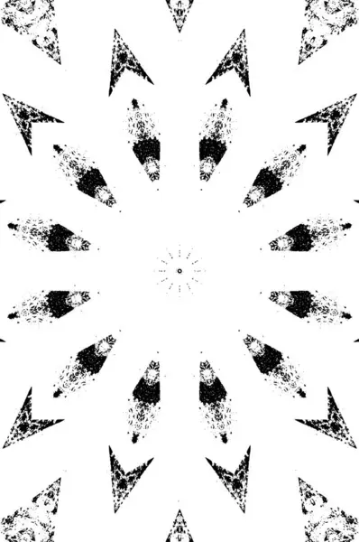 Kaleidoskopischer Ornamentaler Schwarzer Und Weißer Hintergrund — Stockvektor