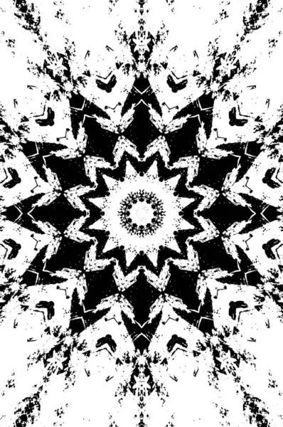 Kaleydoskopik süslemeli siyah beyaz arkaplan
