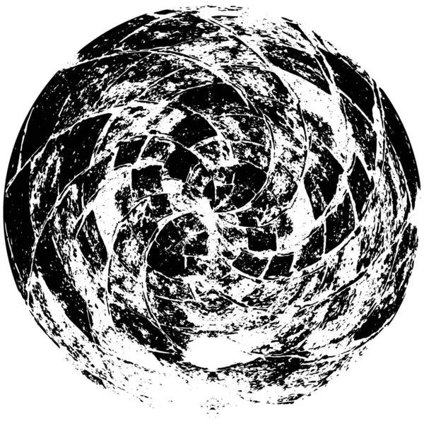 Абстрактне Гранжеве Коло Білому Тлі Красивий Чорно Білий Візерунок — стоковий вектор
