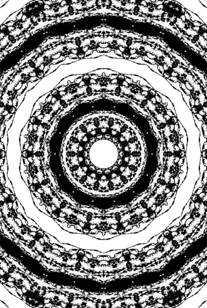Fondo Ornamental Blanco Negro Patrón Mandala — Archivo Imágenes Vectoriales