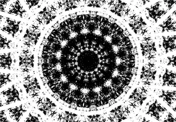 Kaléidoscopique Ornemental Fond Noir Blanc — Image vectorielle
