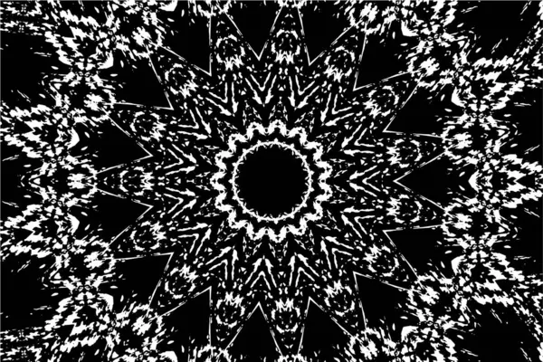 Kaleydoskopik süslemeli siyah beyaz arkaplan.
