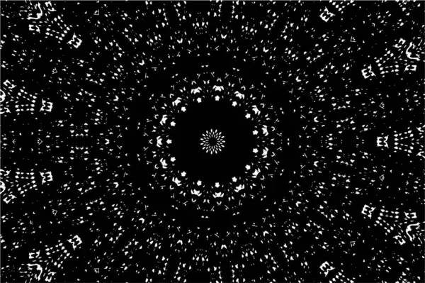 Kaleydoskopik süslemeli siyah beyaz arkaplan.
