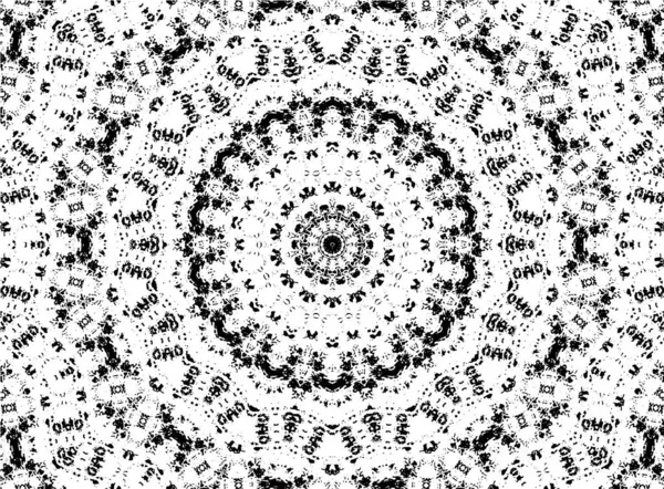Kaleidoscopic Ornamental Black White Background — Stock Vector