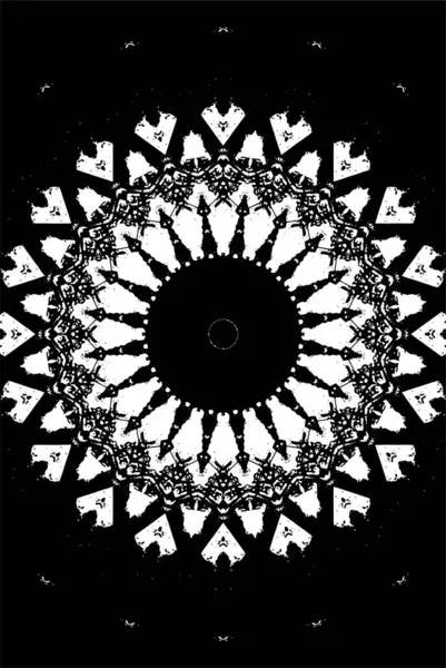 黒と白の観賞背景 マンダラパターン — ストックベクタ