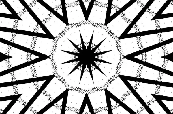 Mandala Pattern Ornamental Black White Background — Stock Vector