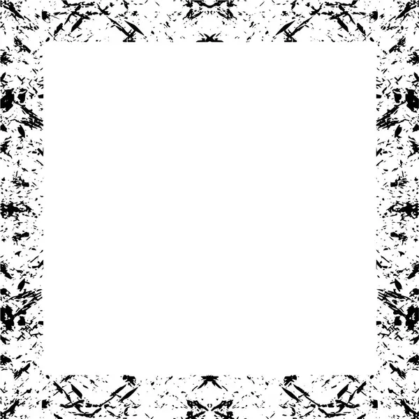 Zwart Grunge Stijl Frame Witte Achtergrond — Stockvector