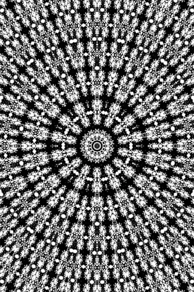 Fond Monochrome Ornemental Avec Motif Kaléidoscopique — Image vectorielle