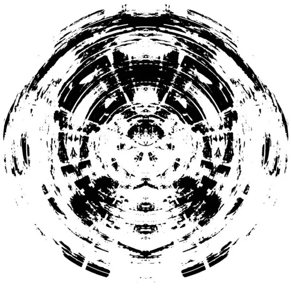 サイケデリックな影 モノクロ抽象の混沌とした球 — ストックベクタ