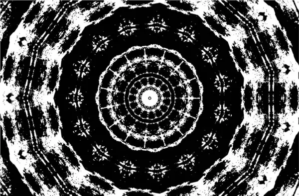 Fond Ornemental Noir Blanc Avec Motif Kaléidoscopique — Image vectorielle