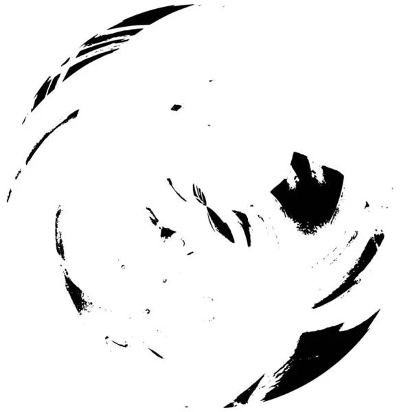 Abstraktní Kruhový Vzor Ošuntělou Barvou Omítkou Černé Bílé — Stockový vektor